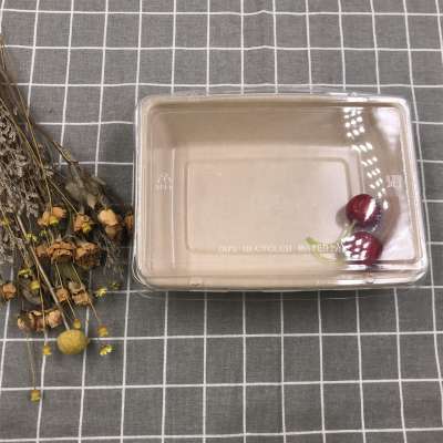 Disposable bagasse tray lamination with PET film